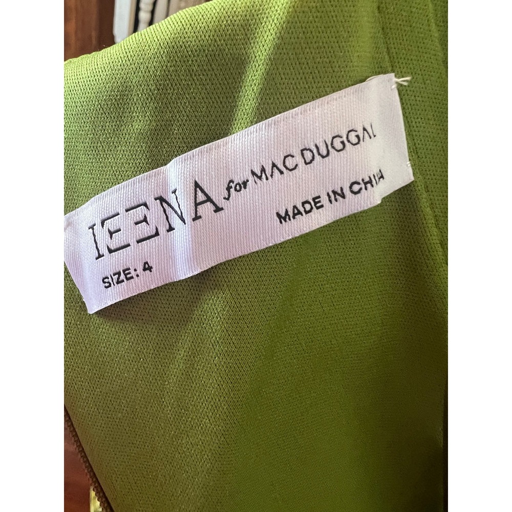 Mac Duggal One Shoulder Metallic Pleated‎ Gown Apple Green Gown27152 Size 4 - Picture 10 of 11